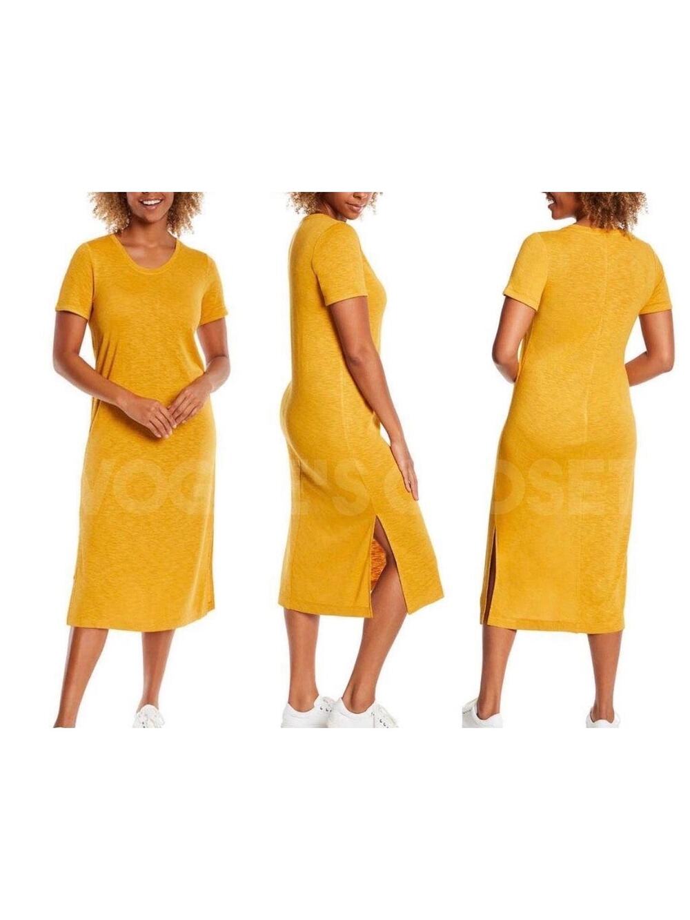 Jessica Simpson Midi t shirt dress Goldenrod yellow sz small